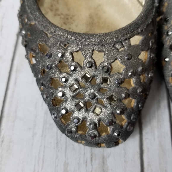 Jimmy Choo Leather Perforated Jeweled Flats - Picture 3 of 11
